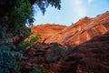 Scenic view of Cross beds of aeolian sandstone rock formations on Zion National Park Canyon Overlook hiking trail, Utah, USA Royalty Free Stock Photo