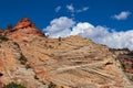 Scenic view of Cross beds of aeolian sandstone rock formations on Zion National Park Canyon Overlook hiking trail, Utah, USA Royalty Free Stock Photo