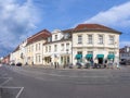 scenic view downtown Potsdam at the Friedrich Ebert street in the old city with rectangular structure of historic prussion Royalty Free Stock Photo