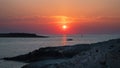 Scenic view of a dramatic sunset over the sea in Istria, Croatia Royalty Free Stock Photo