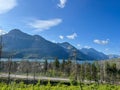 The scenic view driving through Waterton Lake National Park