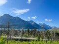 The scenic view driving through Waterton Lake National Park