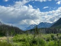 The scenic view driving through Waterton Lake National Park