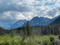 The scenic view driving through Waterton Lake National Park