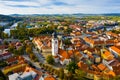 Historic center of Pisek with Church Royalty Free Stock Photo