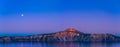 Scenic view at dusk in Crater lake National park,Oregon,usa. Royalty Free Stock Photo