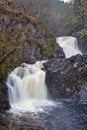 Scenic view of the Eas Chia-Aig Waterfall in Scotland after a rain shower Royalty Free Stock Photo