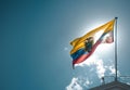 Scenic view of the Ecuadorian National flag on Carondelet Palace at Independence Square in Ecuador