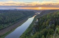 View from the Bastei bridge in the evening Royalty Free Stock Photo