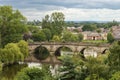 Scenic view of English Bridge crossing River Severn in Shrewsbury Royalty Free Stock Photo