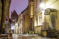 Scenic view of the evening street in the Old Town in Tallinn, Estonia Royalty Free Stock Photo