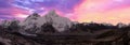 The everest range at dawn from Kala Patthar, Gorak Shep, Everest Base Camp trek, Nepal Royalty Free Stock Photo