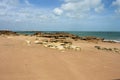 Scenic view of the rocks near the Port of Broome at Gantheaume Point, Western Austyralia. Royalty Free Stock Photo