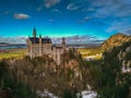 Scenic view of famous fairytale looking Neuschwanstein castle in Bavaria, Germany Royalty Free Stock Photo