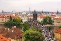 Scenic View of the famous Prague bridges