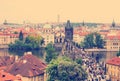 Scenic View of the famous Prague bridges