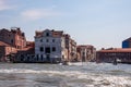 Venice - Scenic view from ferry of historic old house facades of Venice, Veneto, Italy, Europe Royalty Free Stock Photo