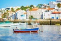 Scenic view of fishing boats in Ferragudo, Portugal Royalty Free Stock Photo