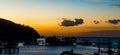 Scenic view of fishing boats near the beach Royalty Free Stock Photo