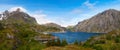 Scenic view of fjord, mountains, Norway, Lofoten Royalty Free Stock Photo