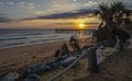 Golden Sunrise Over a Fishing Pier Royalty Free Stock Photo