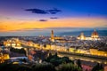 Scenic view of Florence after sunset from Piazzale Michelangelo Royalty Free Stock Photo