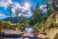 Rural scenic view of a flowing river