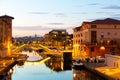 French town of Frejus overlooking embankment and marina at dusk