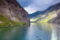 Scenic view of Geirangerfjord from deck of cruise ship, Norway - Scandinavia