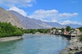 Scenic View of Gilgit River in Gilgit District, Pakistan Royalty Free Stock Photo