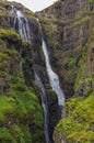 Scenic view of The Glymur Waterfall - second highest waterfall o Royalty Free Stock Photo