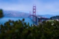 Scenic view of the Golden Gate Bridge on a foggy morning, San Francisco, USA Royalty Free Stock Photo