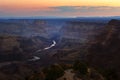 Scenic view of the Grand Canyon and the Colorado River from the Desert View viewpoint, in the Grand Canyon National Park, at sunri Royalty Free Stock Photo