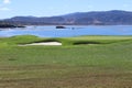 Scenic view of a green golf course near Pebble Beach, California, USA Royalty Free Stock Photo