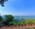 Scenic view of green landscapes shot from Raja's Seat in Madikeri,  Coorg Royalty Free Stock Photo