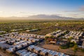 Scenic view of Green Valley Arizona at sunrise with mountain views. Royalty Free Stock Photo