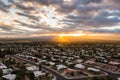 Scenic view of Green Valley Arizona during sunrise with sun rays and clouds Royalty Free Stock Photo