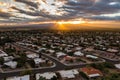 Scenic view of Green Valley Arizona during sunrise with sun rays and clouds Royalty Free Stock Photo