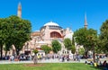 Scenic view of Hagia Sophia in Istanbul, Turkey. Ancient Hagia Sophia or Aya Sofya Ayasofya is famous landmark of city Royalty Free Stock Photo