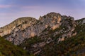 Scenic view of the hiking area Sentier Blanc-Martel with trees at sunset