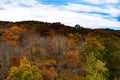 Scenic view of the hills in Western Pennsylvania during autumn on a cloudy day Royalty Free Stock Photo