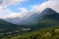 Scenic view from hilltop in Cerro Alarken Nature Reserve, Ushuaia, Argentina Royalty Free Stock Photo