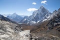 Scenic view of Himalaya range at Chola pass during Everest base camp trekking in nepal