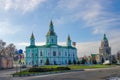 Scenic view of histirical Pokrovsky Cathedral - Cathedral of Theotokos - in Okhtyrka, Ukraine