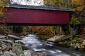 McConnell`s Mill Covered Bridge in Autumn - McConnell`s Mill State Park, Pennsylvania Royalty Free Stock Photo