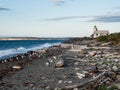 Scenic view of historic Point Wilson Lighthouse in Fort Worden - Port Townsend, WA Royalty Free Stock Photo