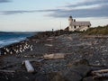 Scenic view of historic Point Wilson Lighthouse in Fort Worden - Port Townsend, WA Royalty Free Stock Photo