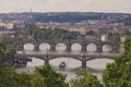 View of historical center of Prague, buildings and landmarks of old town and bridges on the Vltava river Prague,Czech Rapublic Royalty Free Stock Photo