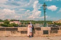 Scenic view of historical center Prague, Charles bridge and buildings of old town, Prague