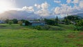 Scenic view of homes and lush scenery by Wailua River, Kauai, Hawaii, USA Royalty Free Stock Photo